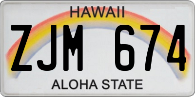 HI license plate ZJM674