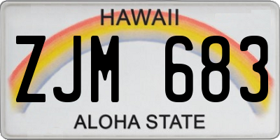 HI license plate ZJM683