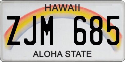 HI license plate ZJM685