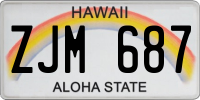 HI license plate ZJM687