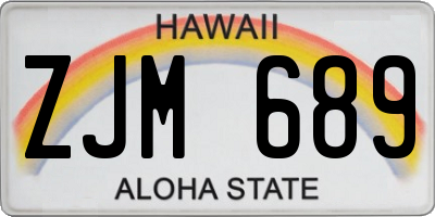 HI license plate ZJM689