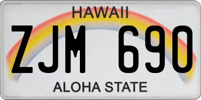 HI license plate ZJM690