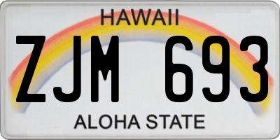 HI license plate ZJM693
