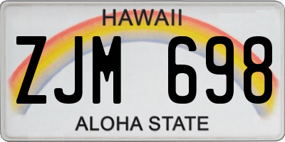 HI license plate ZJM698