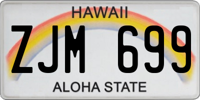 HI license plate ZJM699