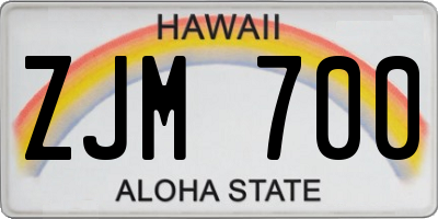 HI license plate ZJM700