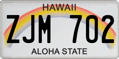 HI license plate ZJM702