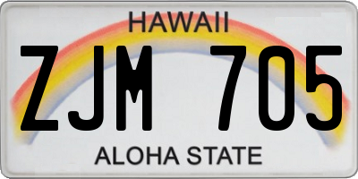 HI license plate ZJM705