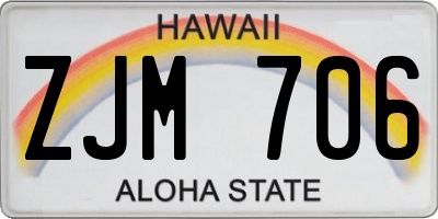 HI license plate ZJM706