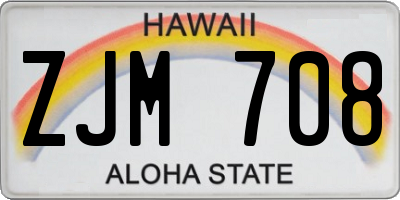 HI license plate ZJM708