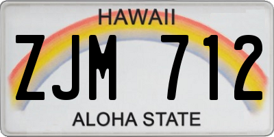 HI license plate ZJM712