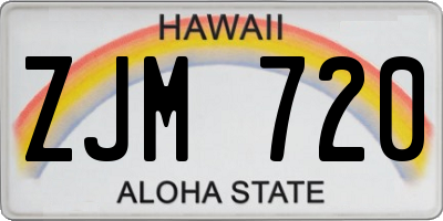 HI license plate ZJM720