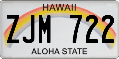 HI license plate ZJM722