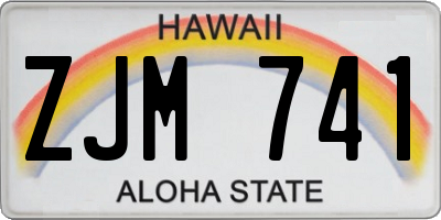 HI license plate ZJM741