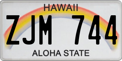 HI license plate ZJM744