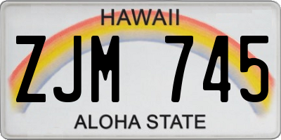 HI license plate ZJM745