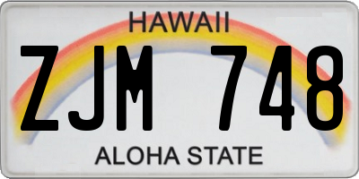 HI license plate ZJM748