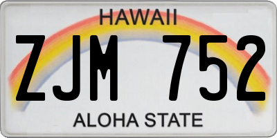 HI license plate ZJM752