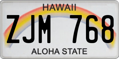 HI license plate ZJM768