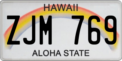 HI license plate ZJM769