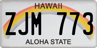 HI license plate ZJM773