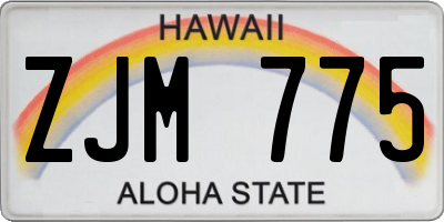 HI license plate ZJM775
