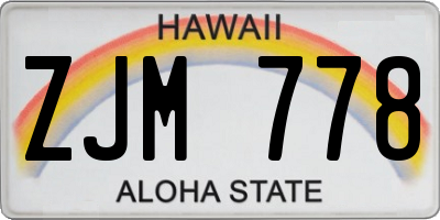 HI license plate ZJM778
