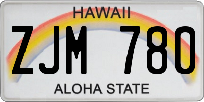 HI license plate ZJM780