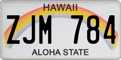 HI license plate ZJM784