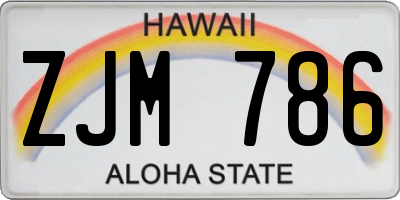 HI license plate ZJM786