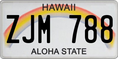 HI license plate ZJM788