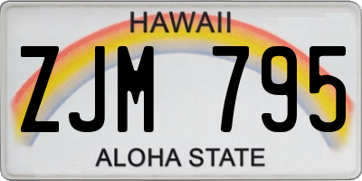 HI license plate ZJM795
