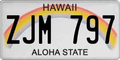 HI license plate ZJM797