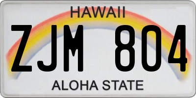 HI license plate ZJM804