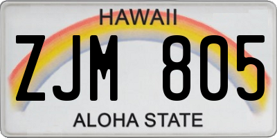 HI license plate ZJM805