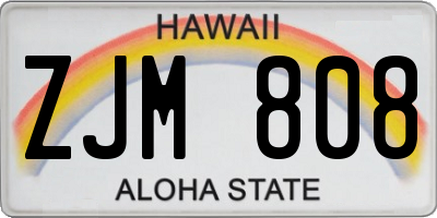 HI license plate ZJM808