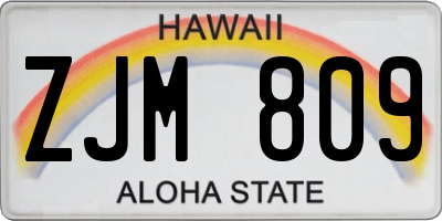 HI license plate ZJM809