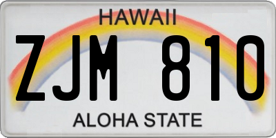 HI license plate ZJM810