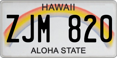 HI license plate ZJM820