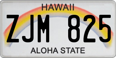 HI license plate ZJM825