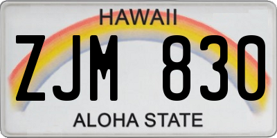 HI license plate ZJM830