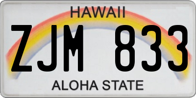 HI license plate ZJM833
