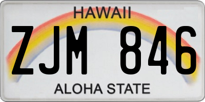 HI license plate ZJM846