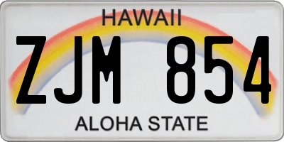 HI license plate ZJM854