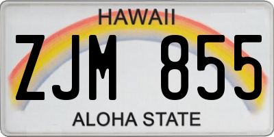 HI license plate ZJM855