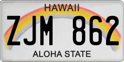 HI license plate ZJM862