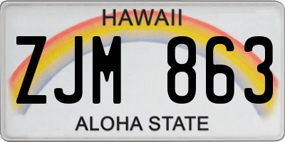 HI license plate ZJM863
