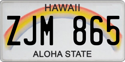 HI license plate ZJM865