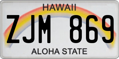 HI license plate ZJM869