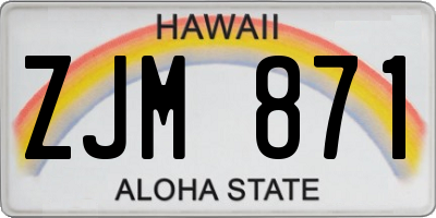 HI license plate ZJM871